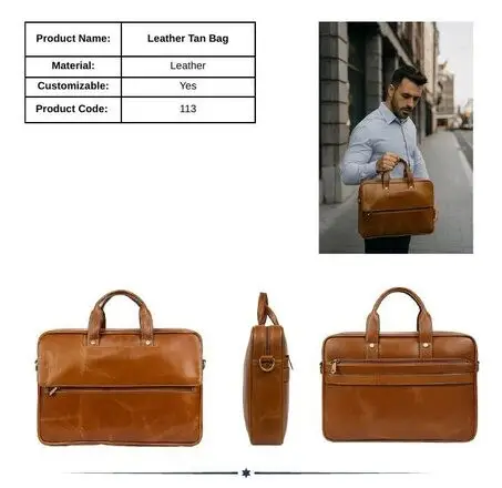 Leather Tan Executive Bag, product code UA-113