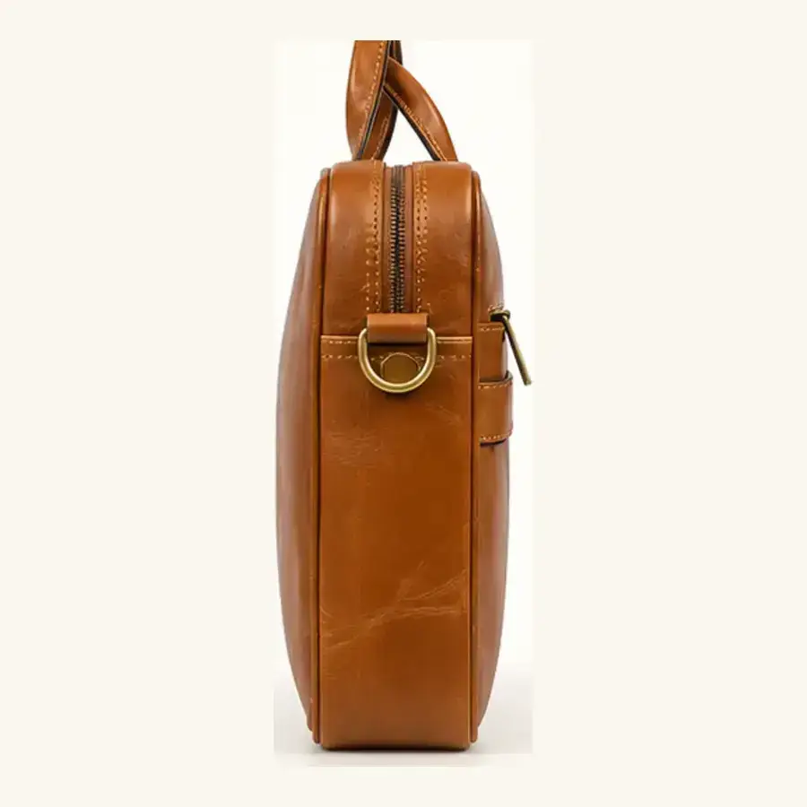 leather tan executive bag – ua 113 alternate Leather Tan Executive Bag UA-113 alternate angle view