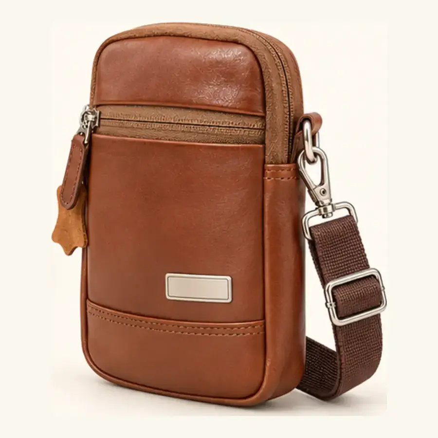 genuine leather sling/waist bag – ua 138 alternate Genuine Leather Sling/Waist Bag UA-138 alternate angle view
