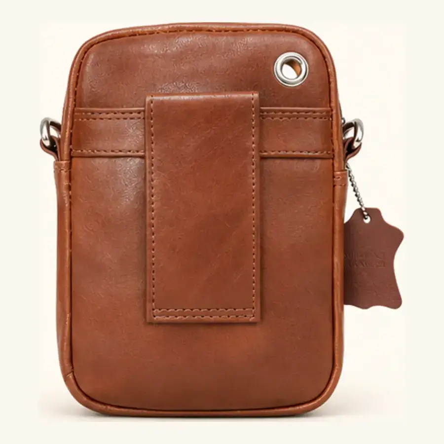 genuine leather sling/waist bag – ua 138 rear Genuine Leather Sling/Waist Bag UA-138 rear view