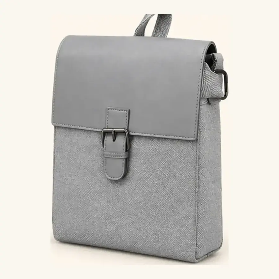 grey pu sling bag – ua 151 alternate Grey PU Sling Bag UA-151 alternate angle view