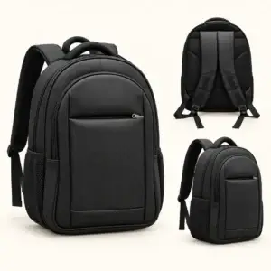 UrbanShield Black Executive Backpack UA-19 shown from multiple angles
