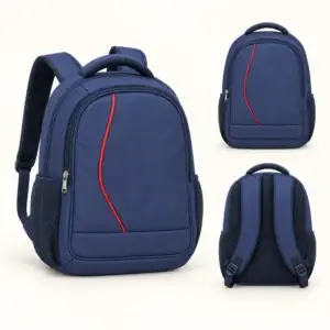 Navy Curve-Line Executive Backpack UA-22 shown from multiple angles