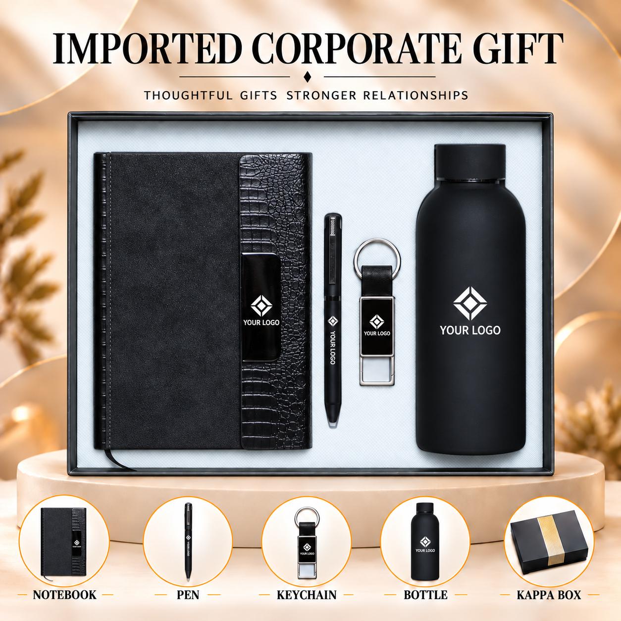 Croco Flap Executive Black Gift Set (5-in-1) - UA-IG02 Croco Flap Executive Black Gift Set (5-in-1) - UA-IG02